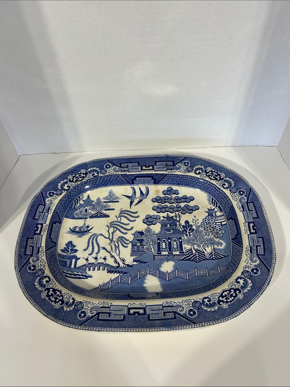 Blue Willow Staffordshire Serving Platter - Classic Blue and White